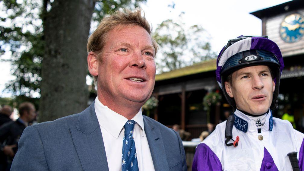 Tom Dascombe with jockey Richard Kingscote: 'We're asking to get the industry back'