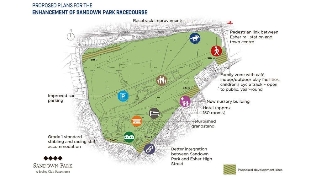 A site map of the proposed plans for the redevelopment of Sandown