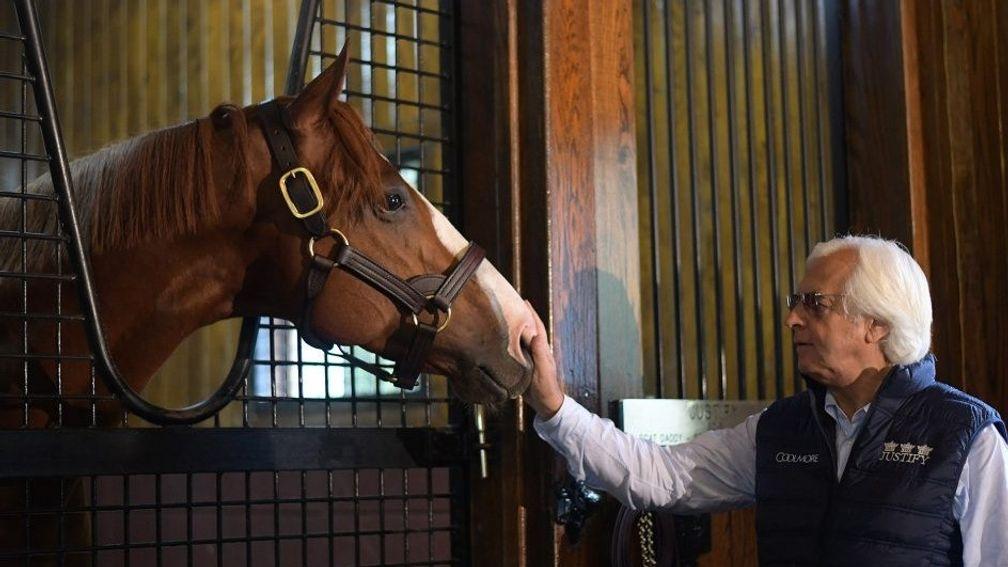 Justify with Bob Baffert at Coolmore's Ashford Stud in Kentucky
