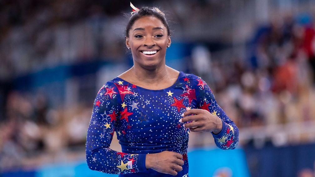 American gymnast Simone Biles is chasing a seventh Olympic medal in the beam