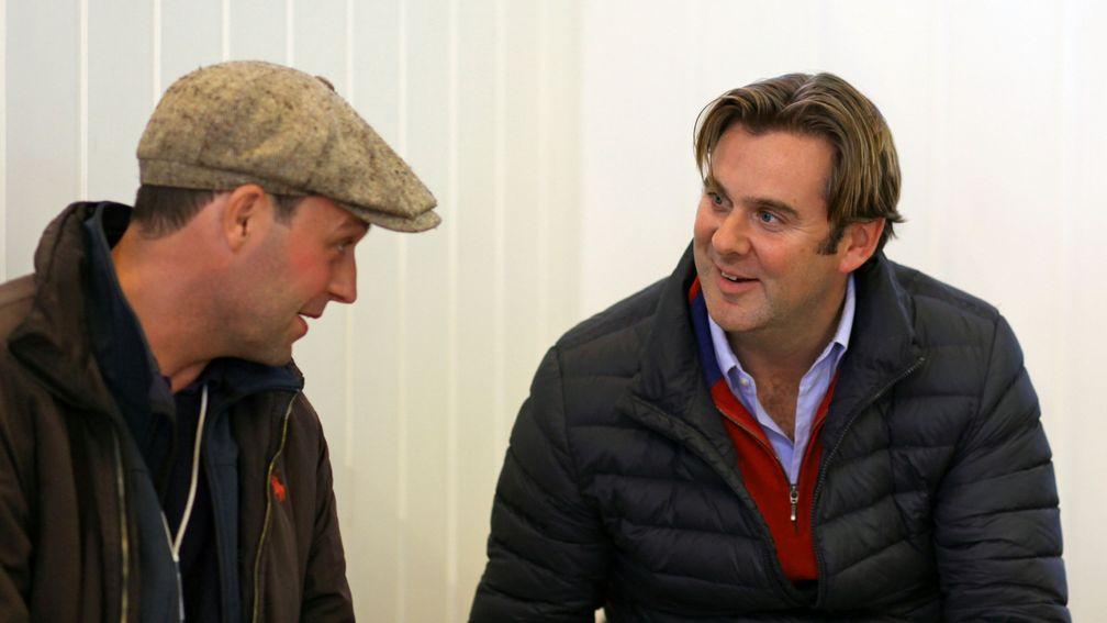 Alastair Donald (right) is aiming to match business partner Ed Sackville's (left) achievement of buying a European Classic winner