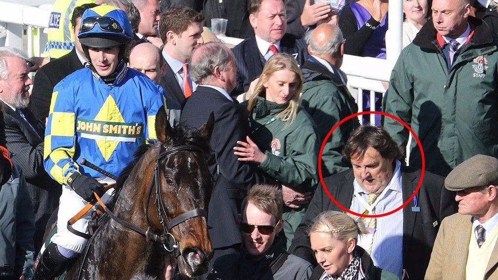 Face in the crowd: Richard Melia joins the throng after Aurora's Encore won the National
