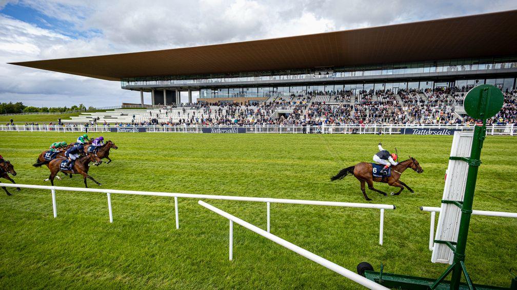 Homeless Songs (Chris Hayes) storms to a clear-cut victory in the Irish 1,000 Guineas