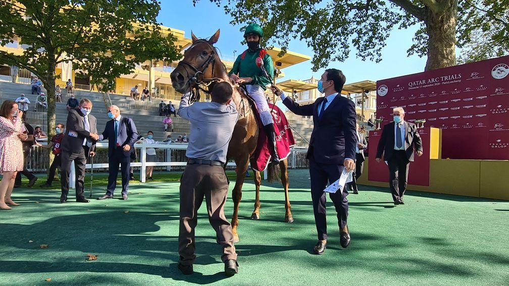 Christophe Soumillon gives his impressions after Tarnawa's victory in the Qatar Prix Vermeille