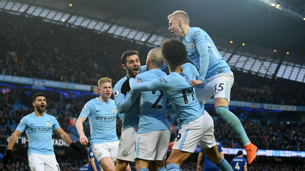 Manchester City celebrate their win over Chelsea