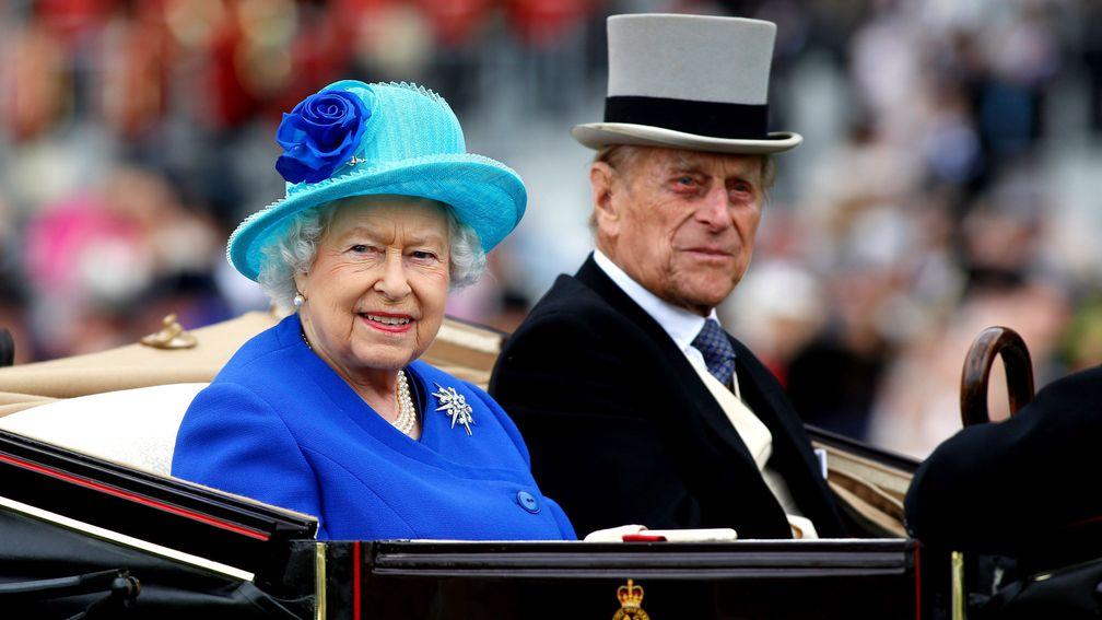 Prince Philip and the Queen in the carriage procession at Royal Ascot in 2016