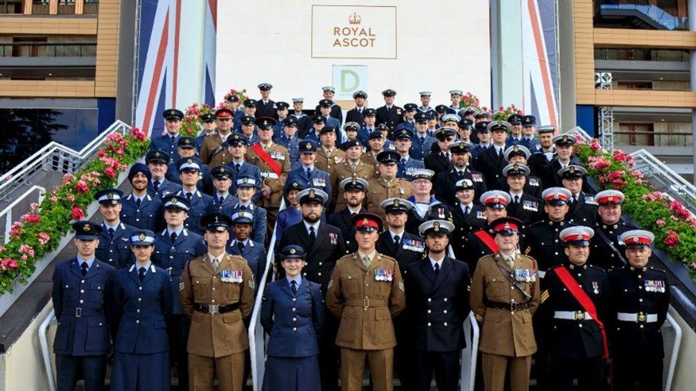 Military personnel pictured at Ascot