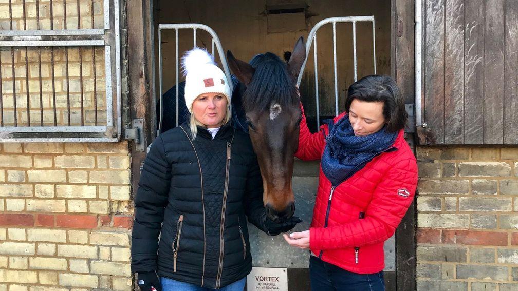 Fairy Tale of Newmarket : Gay Kelleway and Anne-Sophie Crombez with the four-year-old that is to spearhead their French team
