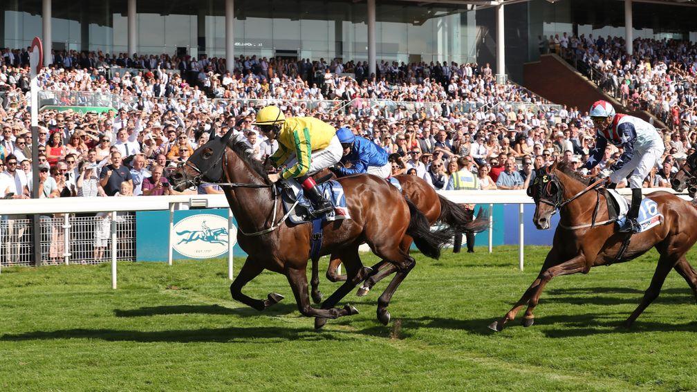 MUSTAJEER and Colin Keane win the SKY BET EBOR at York  24/8/19Photograph by Grossick Racing Photography 0771 046 1723