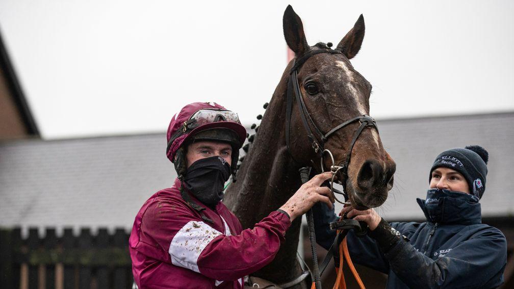 Abacadabras and Jack Kennedy in the winner's enclosure at Punchestown