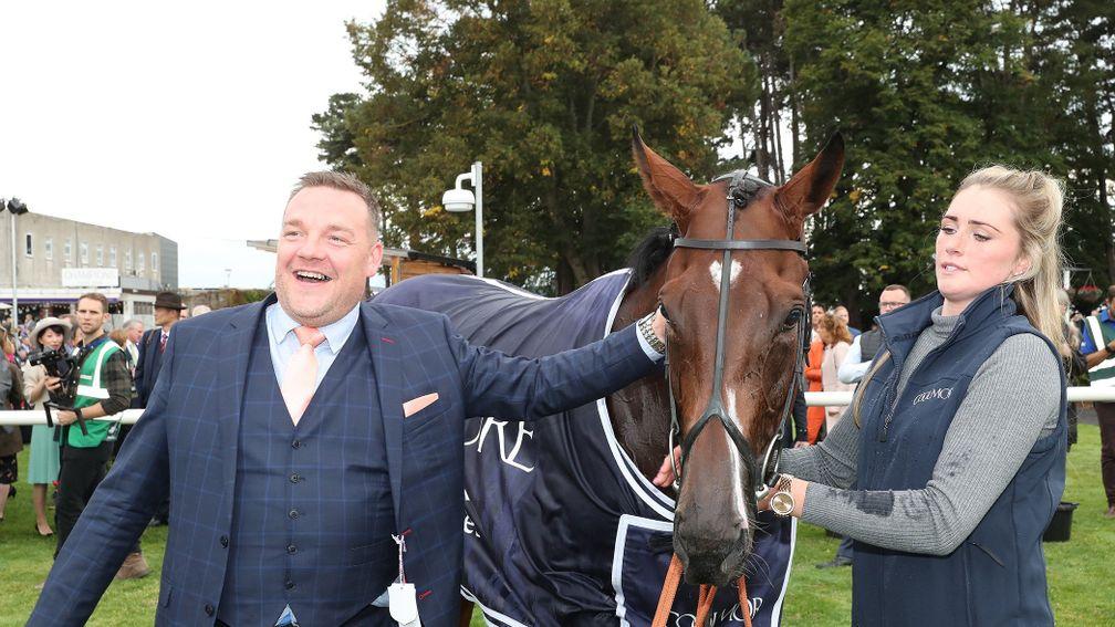 John Dance and Lucy Burke with Laurens after her Matron Stakes victory