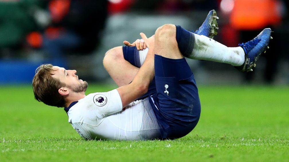 Harry Kane sustained a knock in Tottenham's clash with Man United