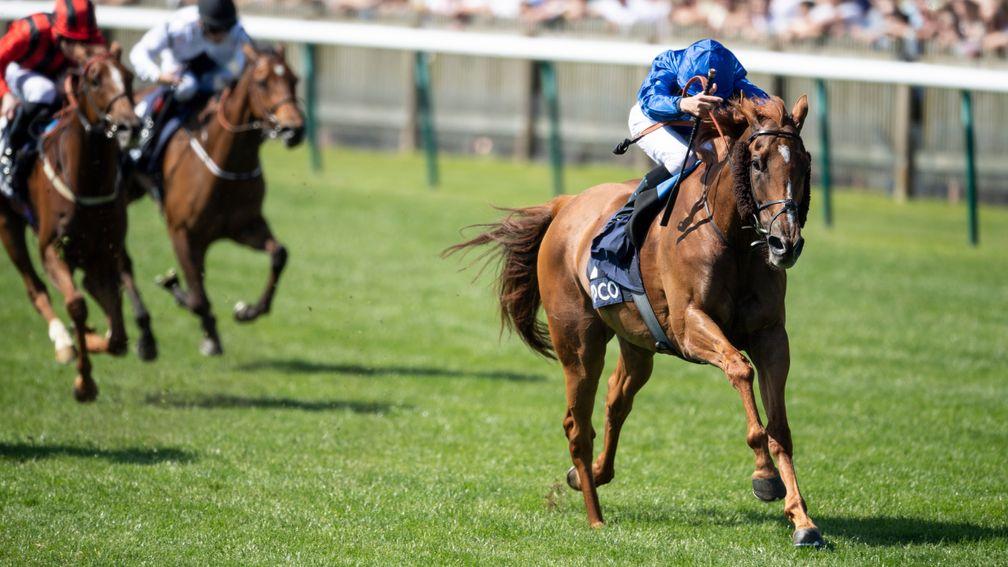 Wuheida runs away with the Group 2 Dahlia Stakes at Newmarket on Sunday