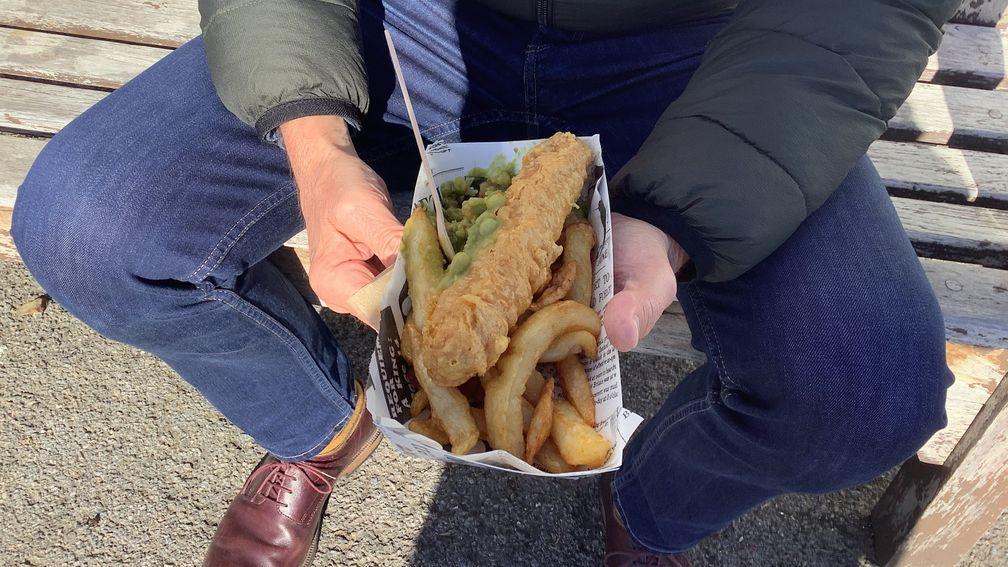 The fish, chips and mushy peas on offer