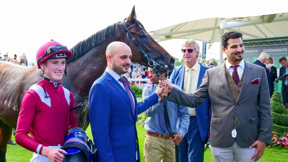Mishriff is an important horse to Prince Faisal and his family according to Ted Voute (second right in dark glasses)