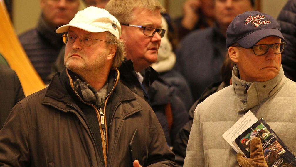 Philipp Stauffenberg (left) on the lookout for talent at Tattersalls