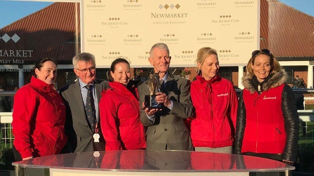 Dave Goodwin receives his lifetime in racing award on behalf of himself and Jean Bucknell