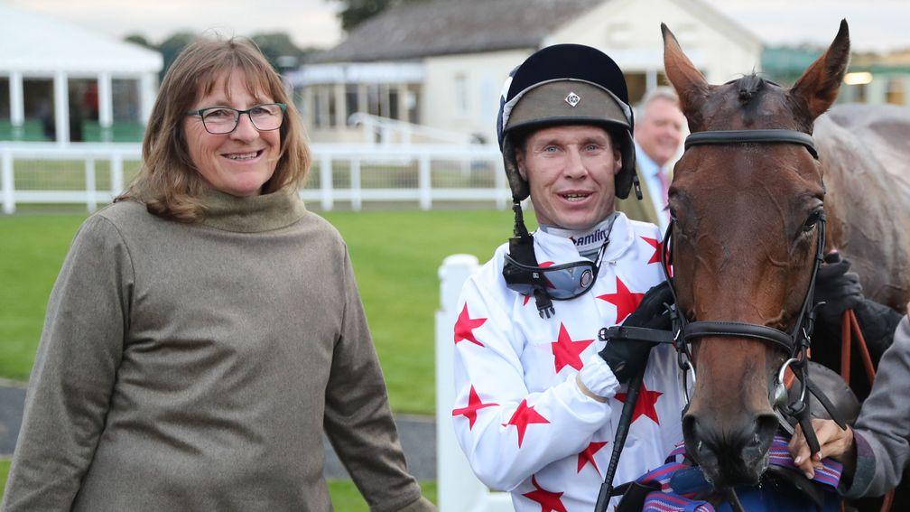 Aye Right: trained by Harriet Graham (left) and favourite for the Scottish Grand National at Ayr on Sunday