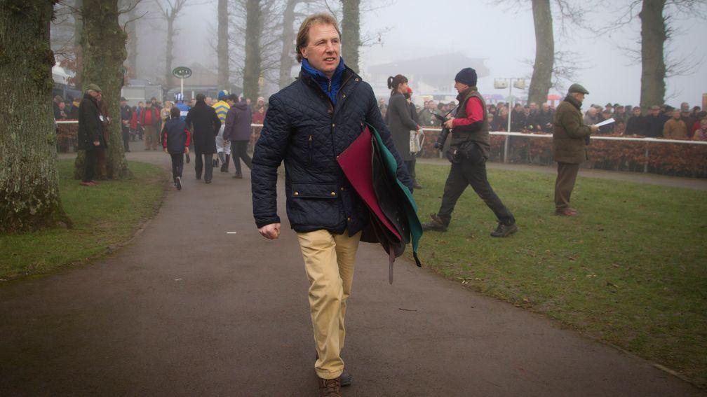 Charlie Swan making his way to saddle Make A Track at Gowran Park in January 2015. The horse was one of the former trainer's final runners.