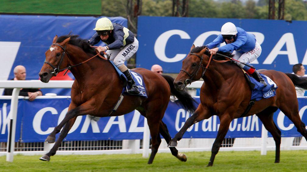 Enable's sire Nathaniel (left) won the 2012 Coral-Eclipse after a 266-day break
