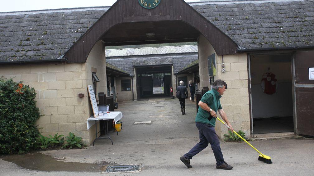 Phillips gives the yard one last tidy before opening his door to crowds