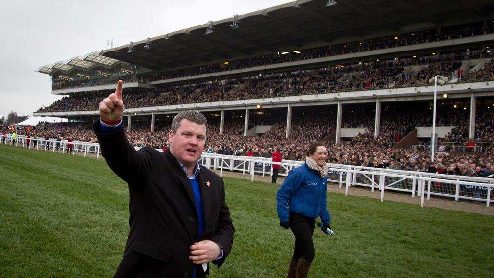 Gordon Elliott: celebrates the win of Don Cossack in the 2016 Gold Cup
