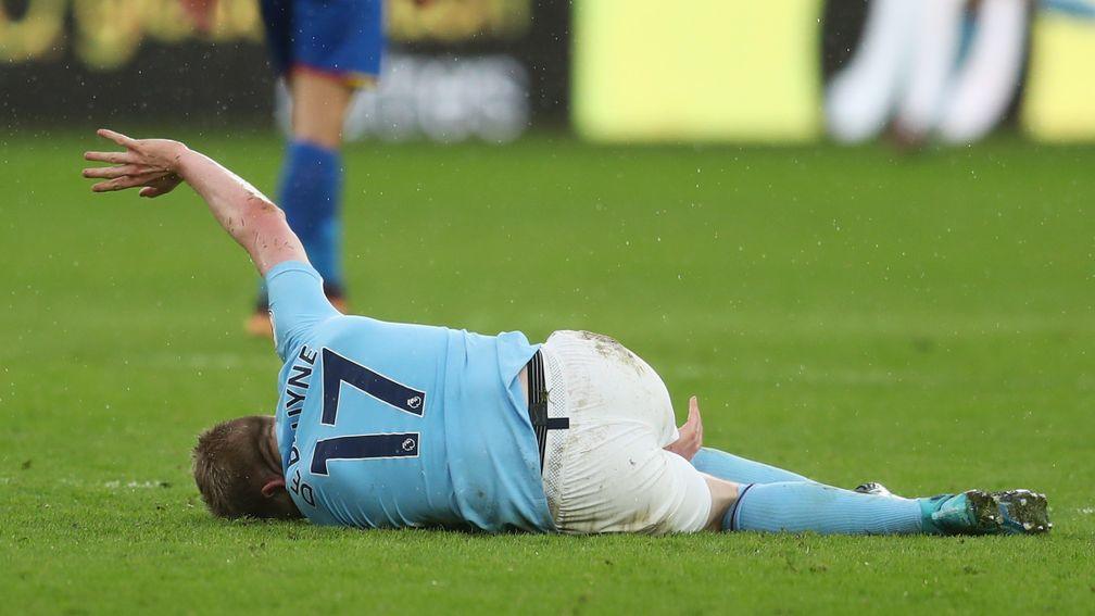 Kevin De Bruyne was injured playing for Manchester City