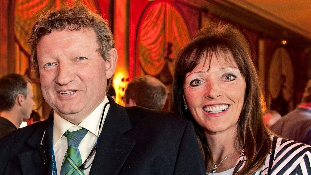 Johnston with wife Deirdre, who has played an integral part in his success