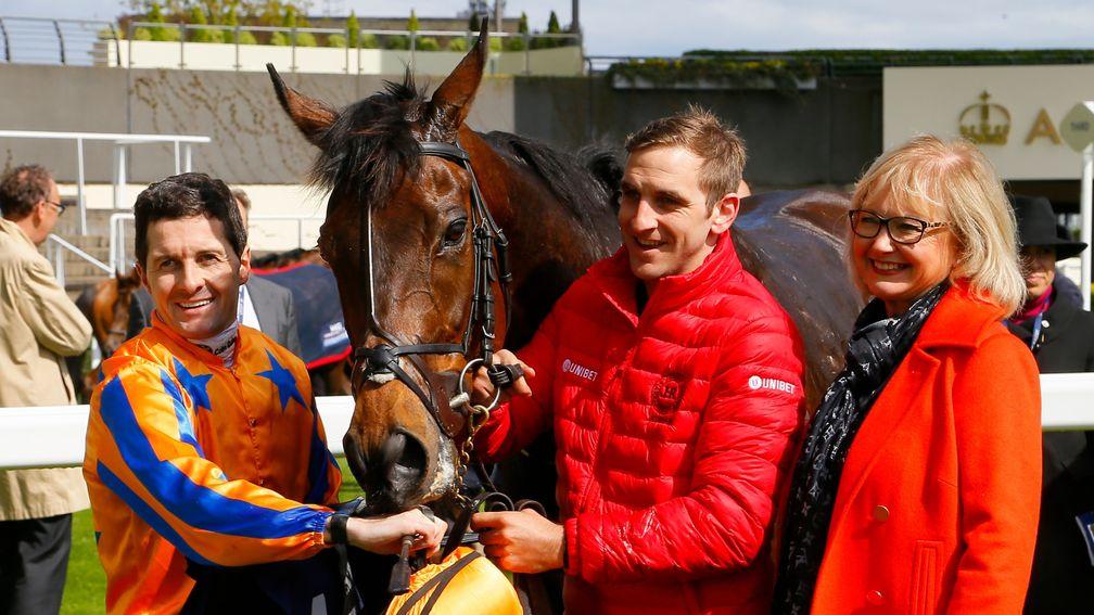 Winning rider Colm O'Donoghue with Torcedor and connections after their success