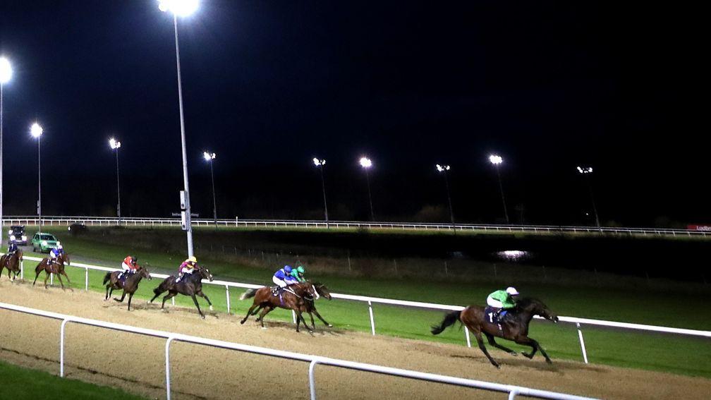 Action at Wolverhampton where the filly made her debut on Saturday night
