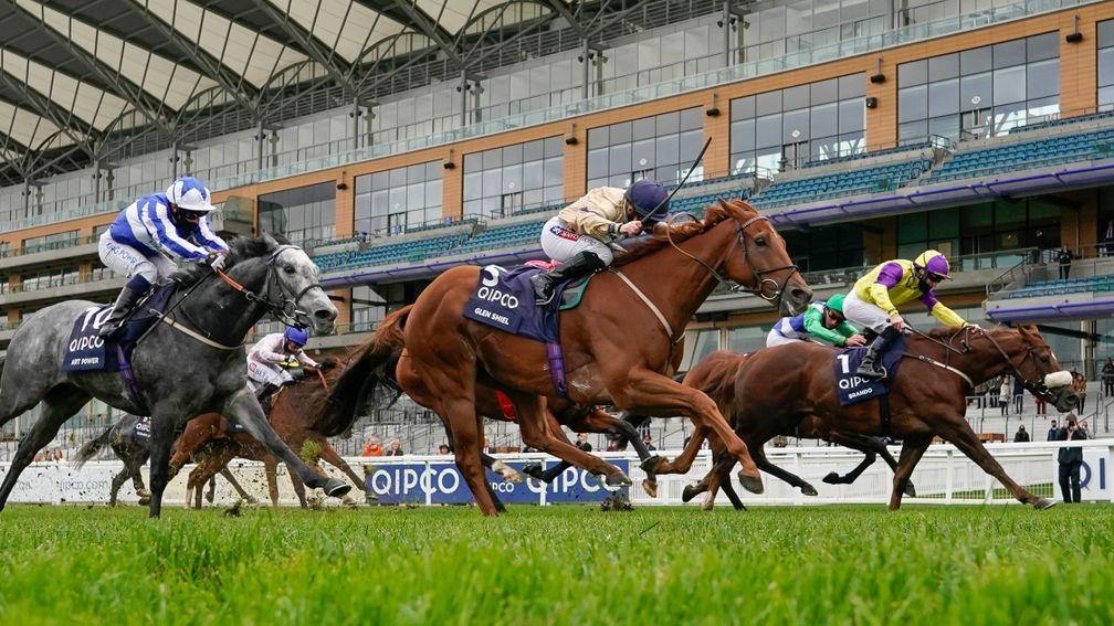 Brando (right) finishes a nose second to Glen Shiel in the Group 1 Champions Sprint at Ascot in 2020
