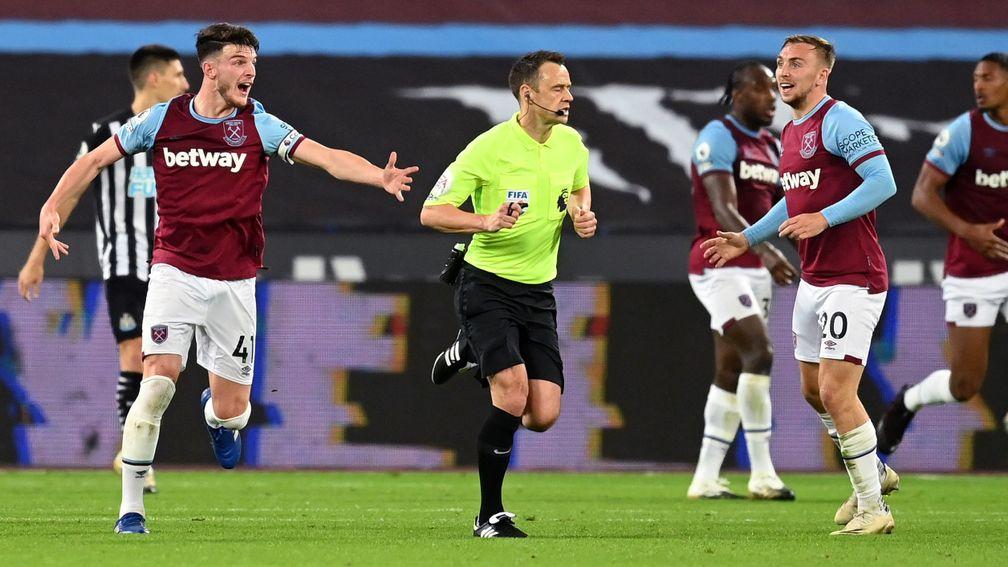 Carlton Cole believes Declan Rice (left) should stick to a midfield role