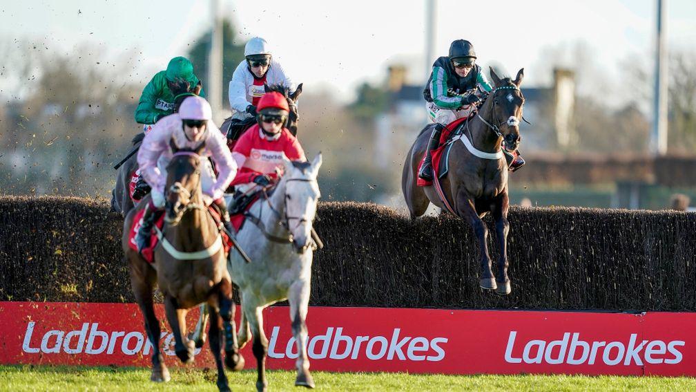 Altior (right) worked hard to finish second in Sunday's Desert Orchid Chase at Kempton