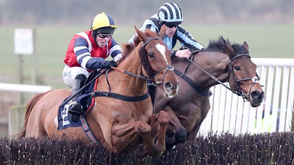 Hedgeinator (James Bowen, left), seen scoring at Sedgefield in January, will be moving with Christian Williams