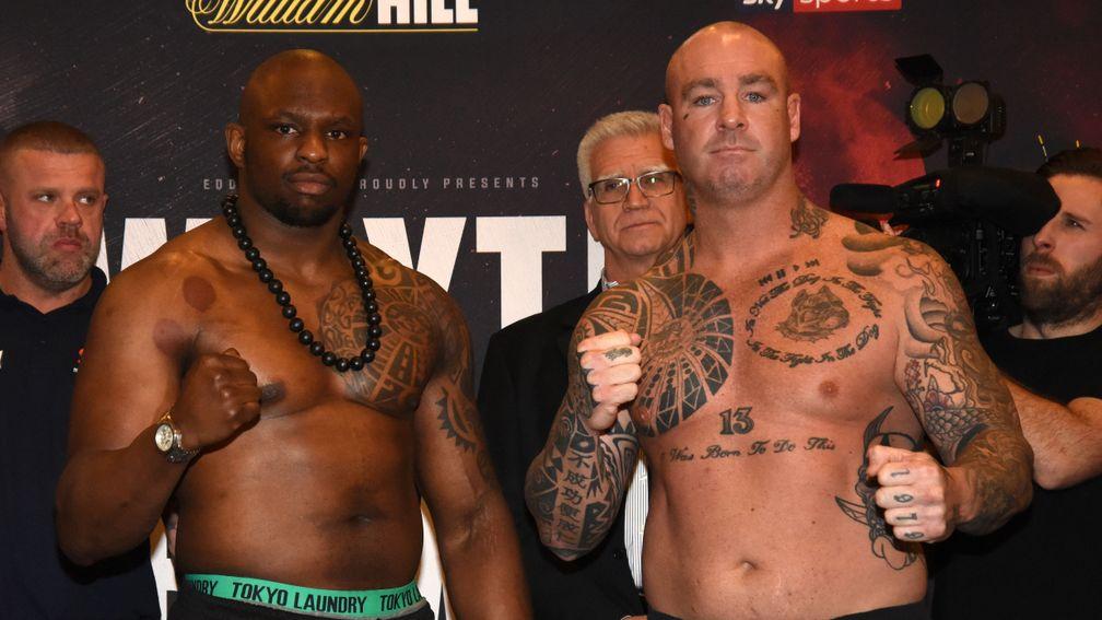 Dillian Whyte and Lucas Browne at the weigh-in