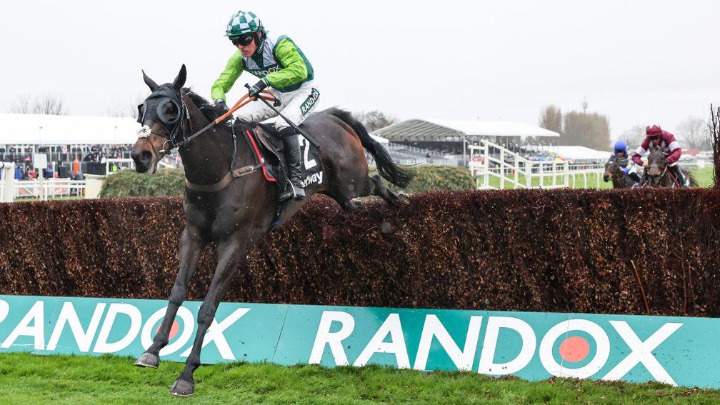 CLAN DES OBEAUX Ridden by Harry Cobden wins the BETWAY BOWL CHASE (GRADE 1) at AINTREE 7/4/22Photograph by Grossick Racing Photography 0771 046 1723