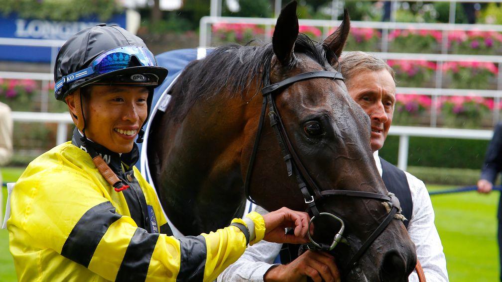 Vincent Ho roe a winner aboard Power Of Darkness during his only previous appearance at the Shergar Cup

