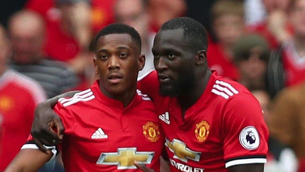 Man United's Anthony Martial (left) and Romelu Lukaku