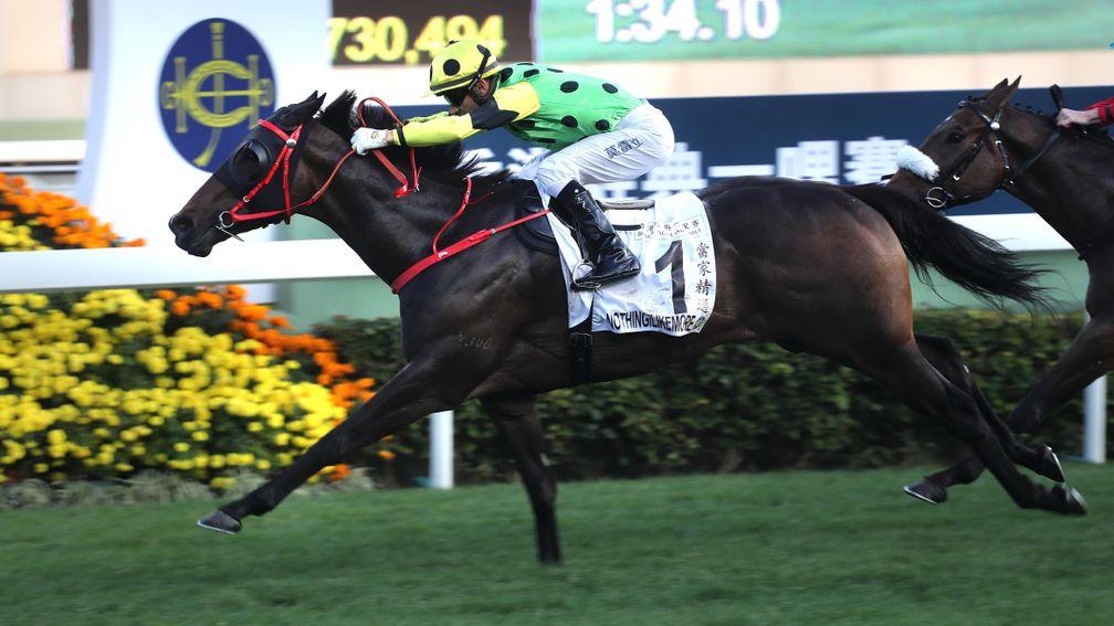 Nothingilikemore: driven out by Joao Moreira to a comfortable win in the Hong Kong Classic Mile