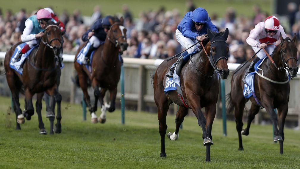 Point your toe: Godolphin’s Ghaiyyath strides out well to win the Autumn Stakes