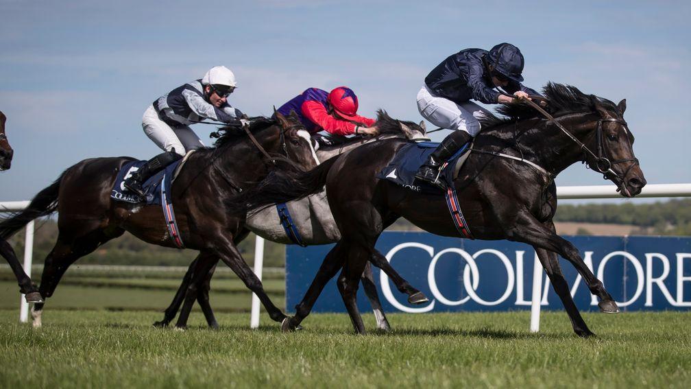 Cliffs Of Moher and Ryan Moore come from last to first to land the Group 2 Mooresbridge Stakes at Naas