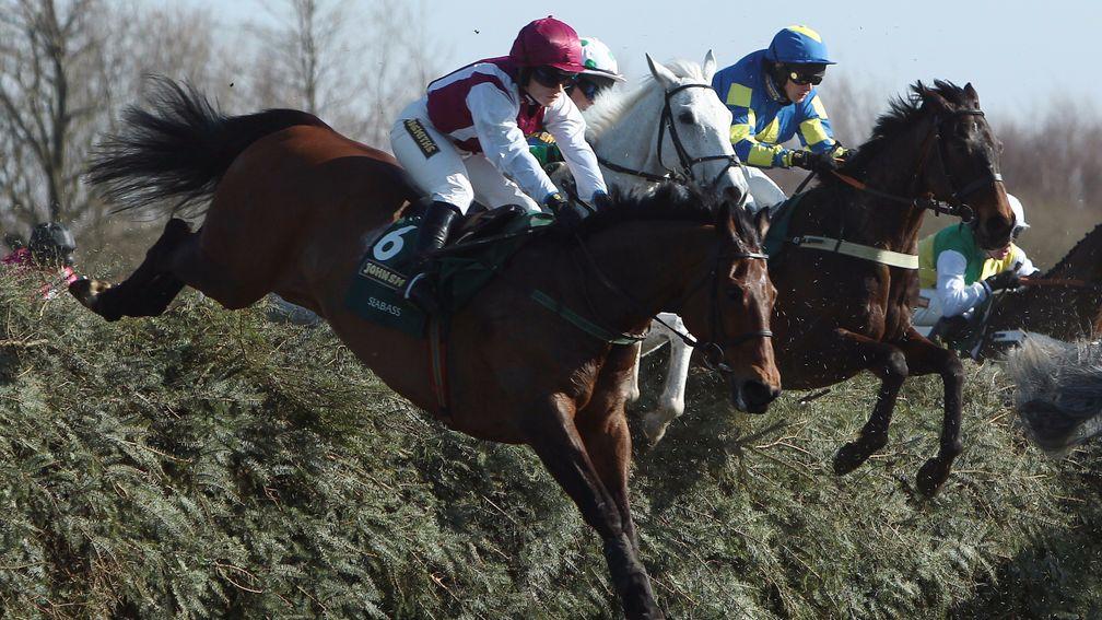 Seabass and Katie Walsh clear Valentines during the 2013 Grand National