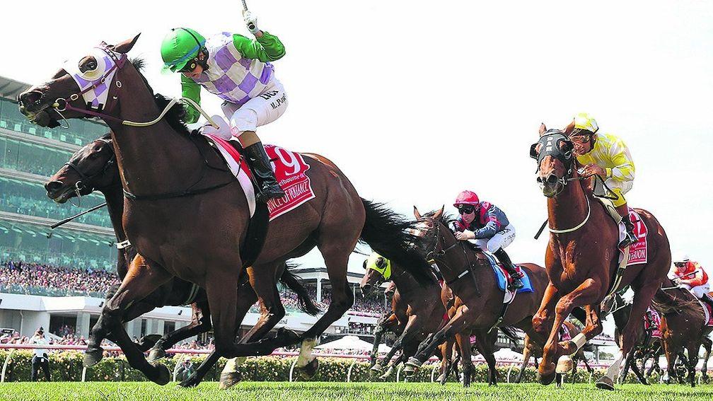Michelle Payne becomes the first female rider to win the Melbourne Cup, on Prince Of Penzance
