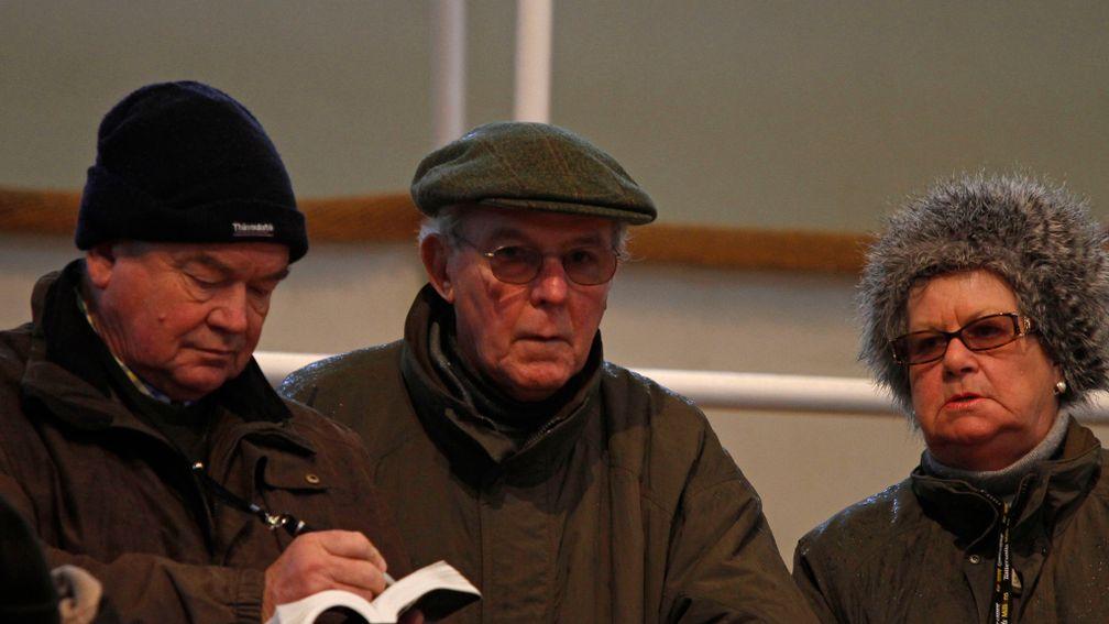 Robin Knipe (centre) with David Powell and Scarlett Knipe at Tattersalls