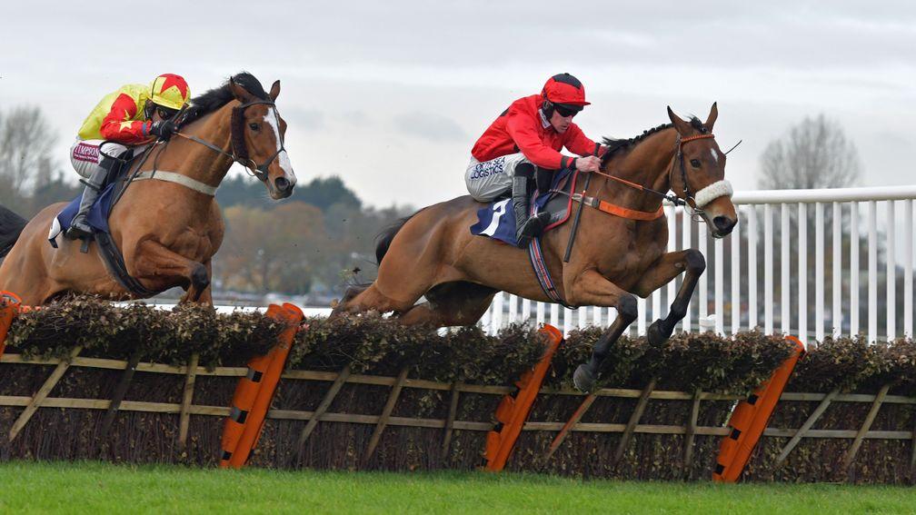 Craggaknock (left) in Stephen Burdett's company colours winning at Wetherby in November two years ago