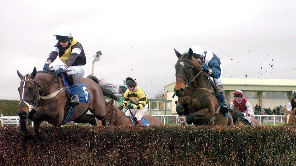 Tom Greenway wins on Interdit (left) at Kelso