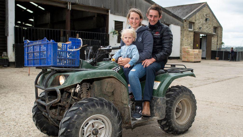 Megan Evans with partner Adam Kirby and son Charlie at Vicarage Farm