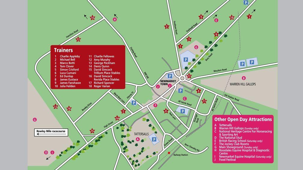 Newmarket Open Day map