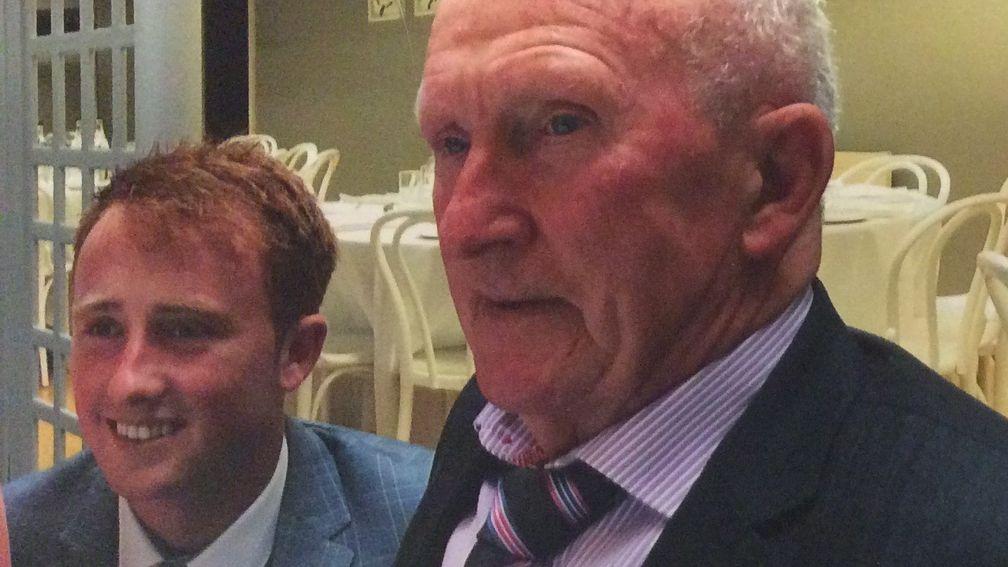 Micheál Conaghan (left) with grandfather Michael Conaghan, the brains behind Evergreen Stud