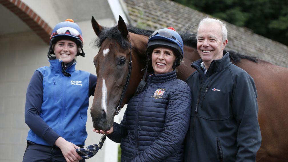Laurens at home with trainer Karl Burke, wife Elaine and daughter Lucy